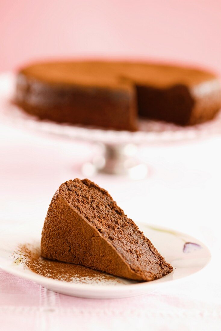 Chocolate Torte with Slice Removed