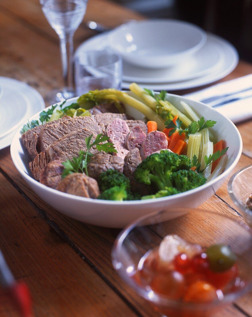 Bollito misto with vegetables