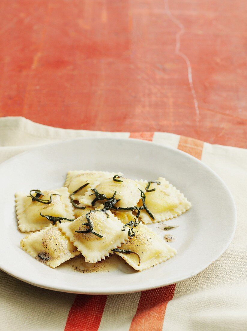 Ravioli with sage butter