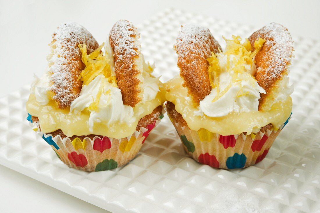 Cupcakes mit Zitrone und Sahne