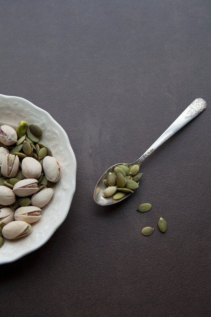 Pistachios and pumpkin seeds