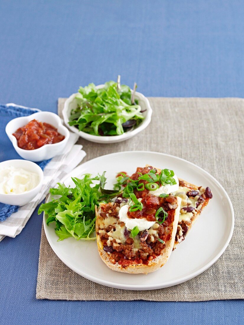 Tex Mex pide (Turkish pita pizza)