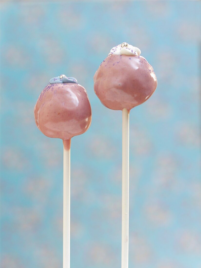 Chocolate and blueberry cake pops