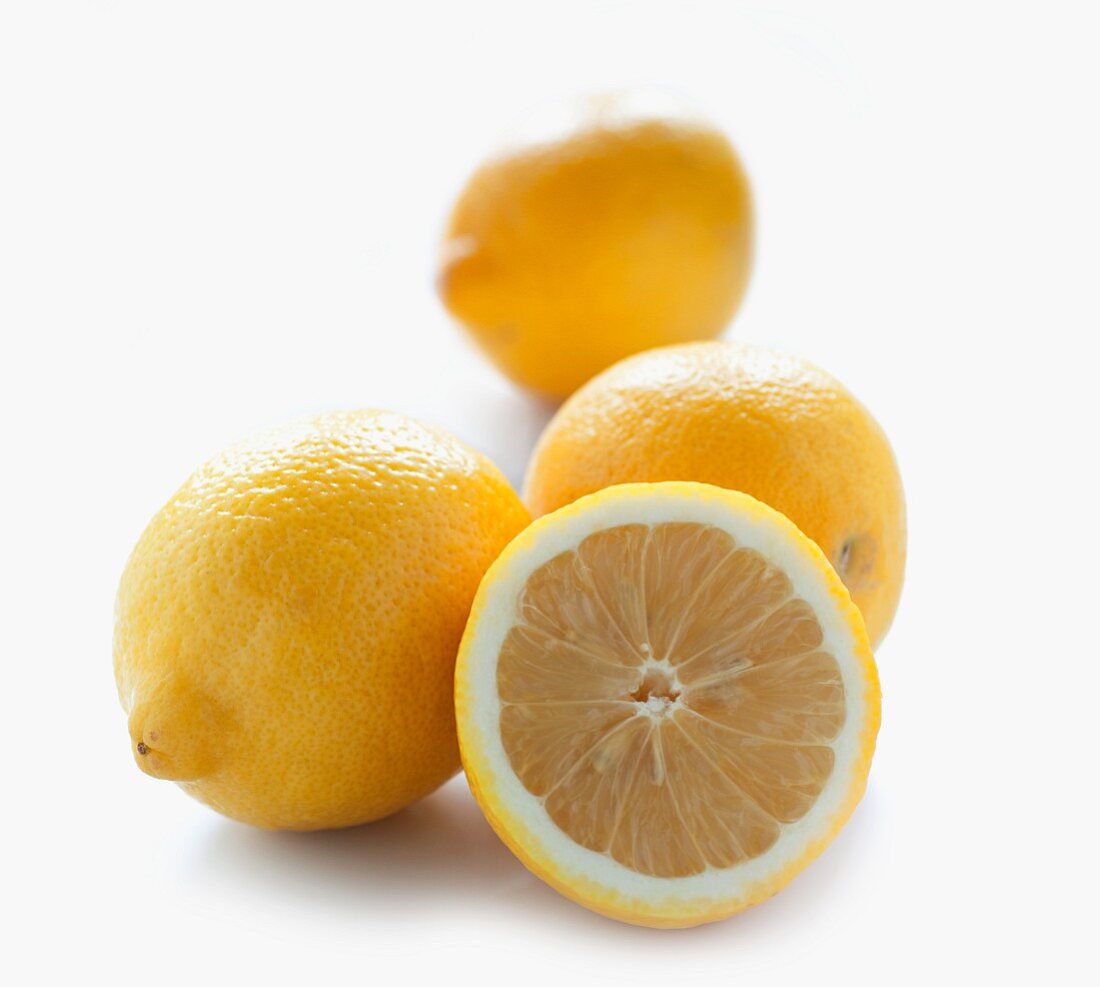 Lemons, whole and halved