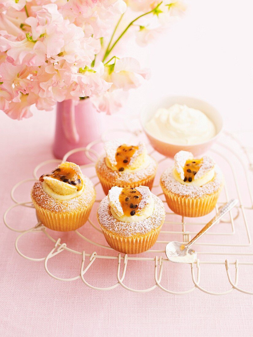 Cupcakes with orange and passion fruit
