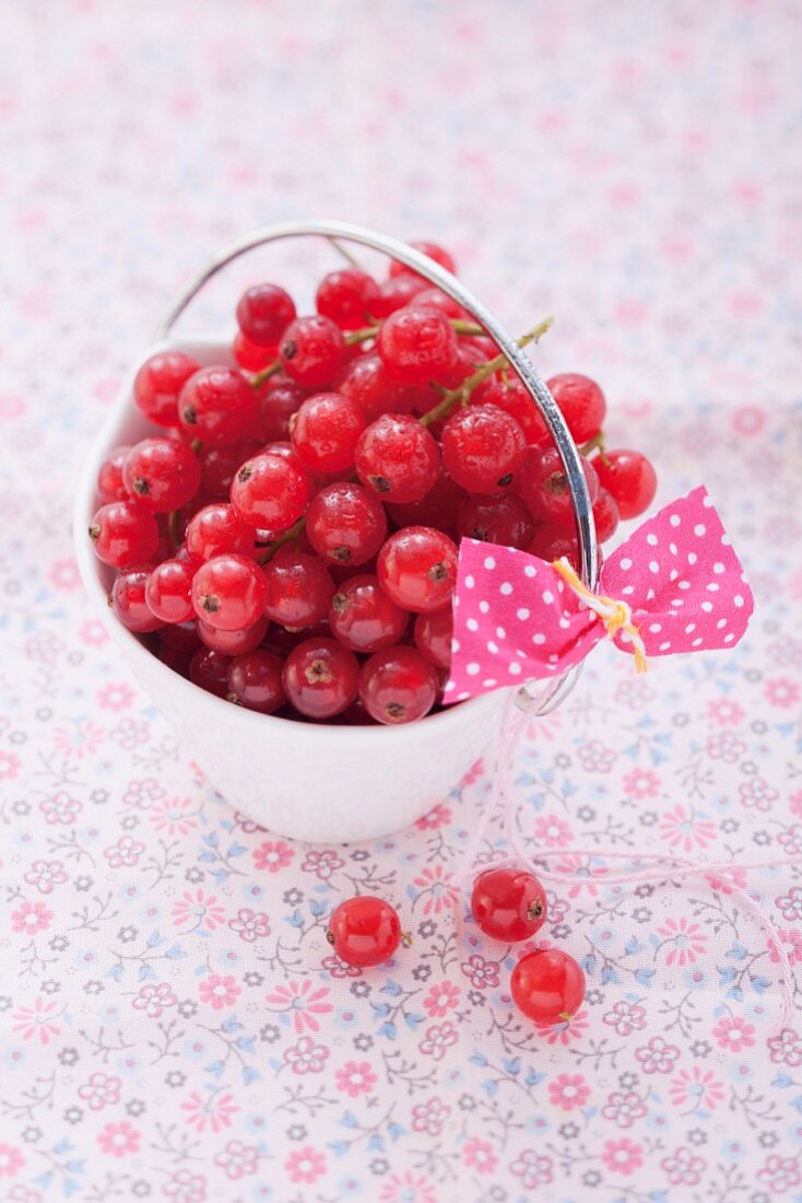 Redcurrants in a mini bucket