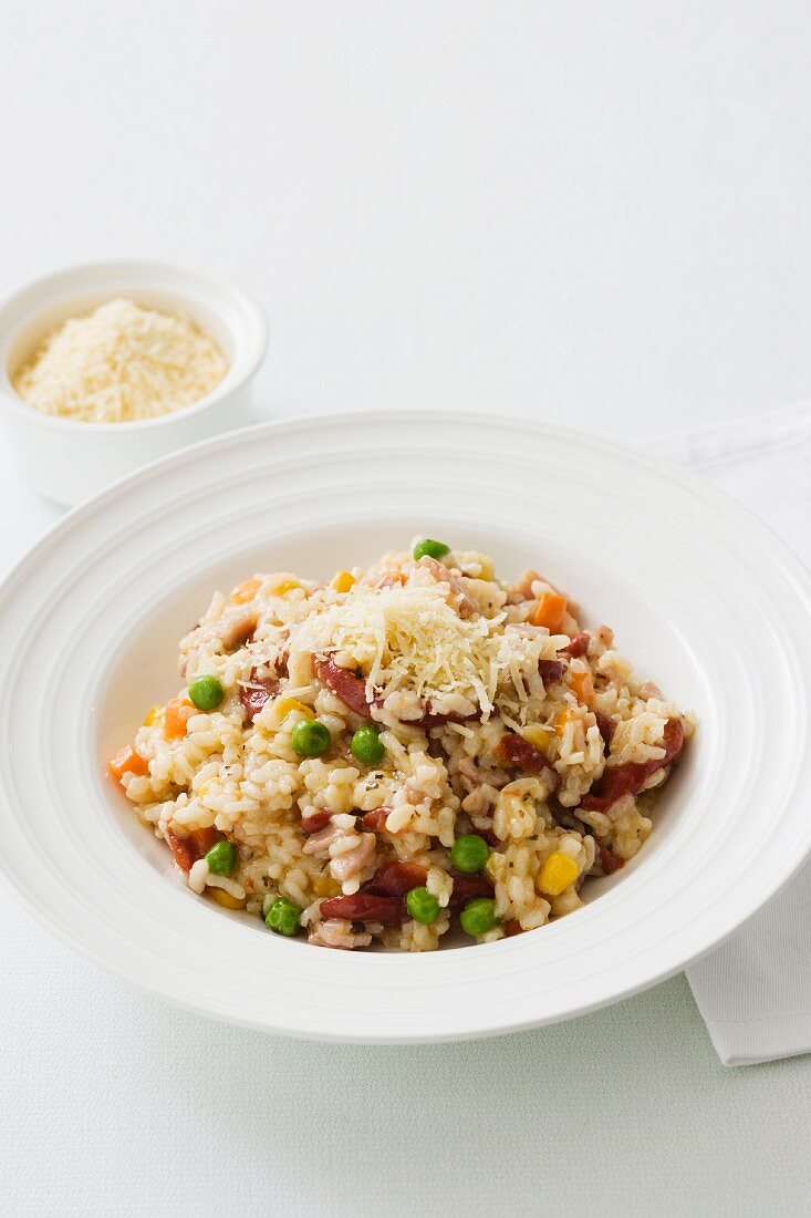 Risotto mit Frühlingsgemüse und Parmesan