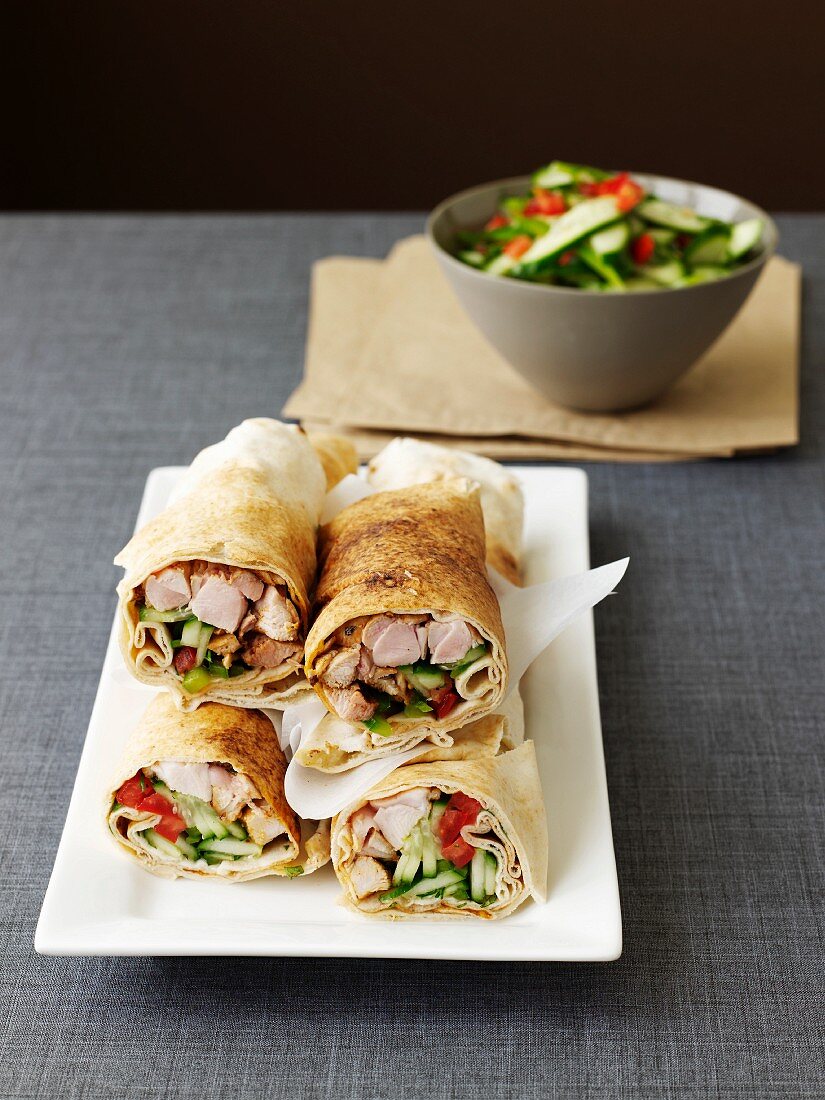 Chicken and vegetable wraps