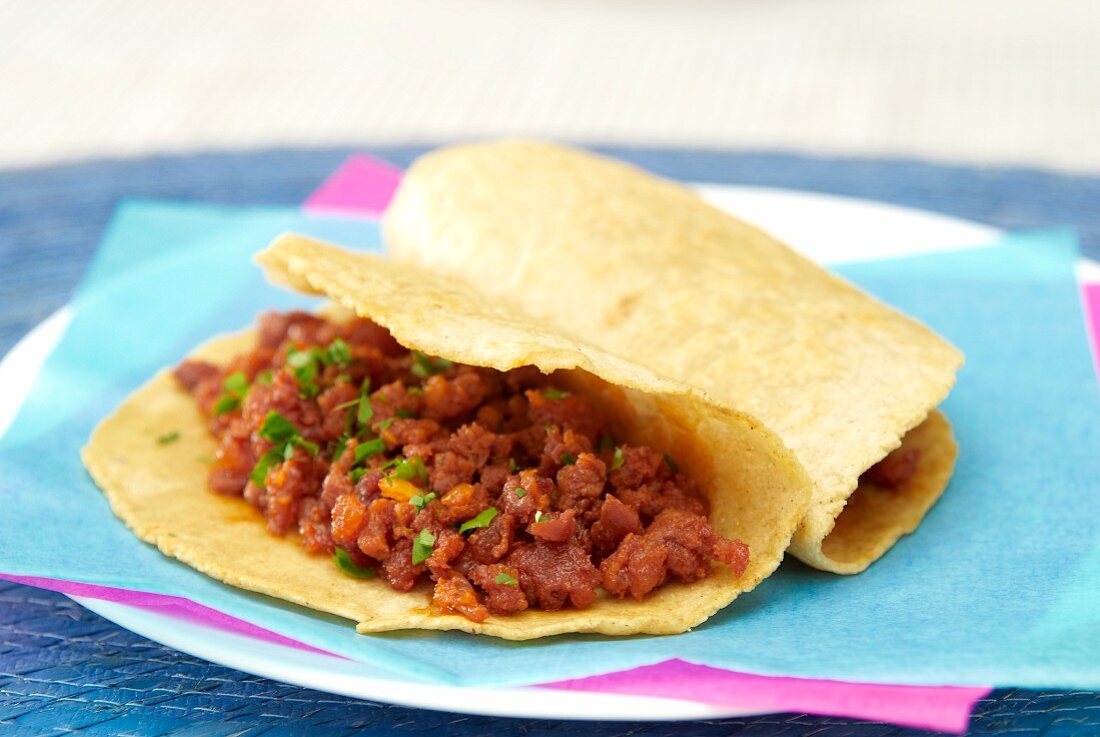 Tacos mit Bohnenfüllung (Mexiko)