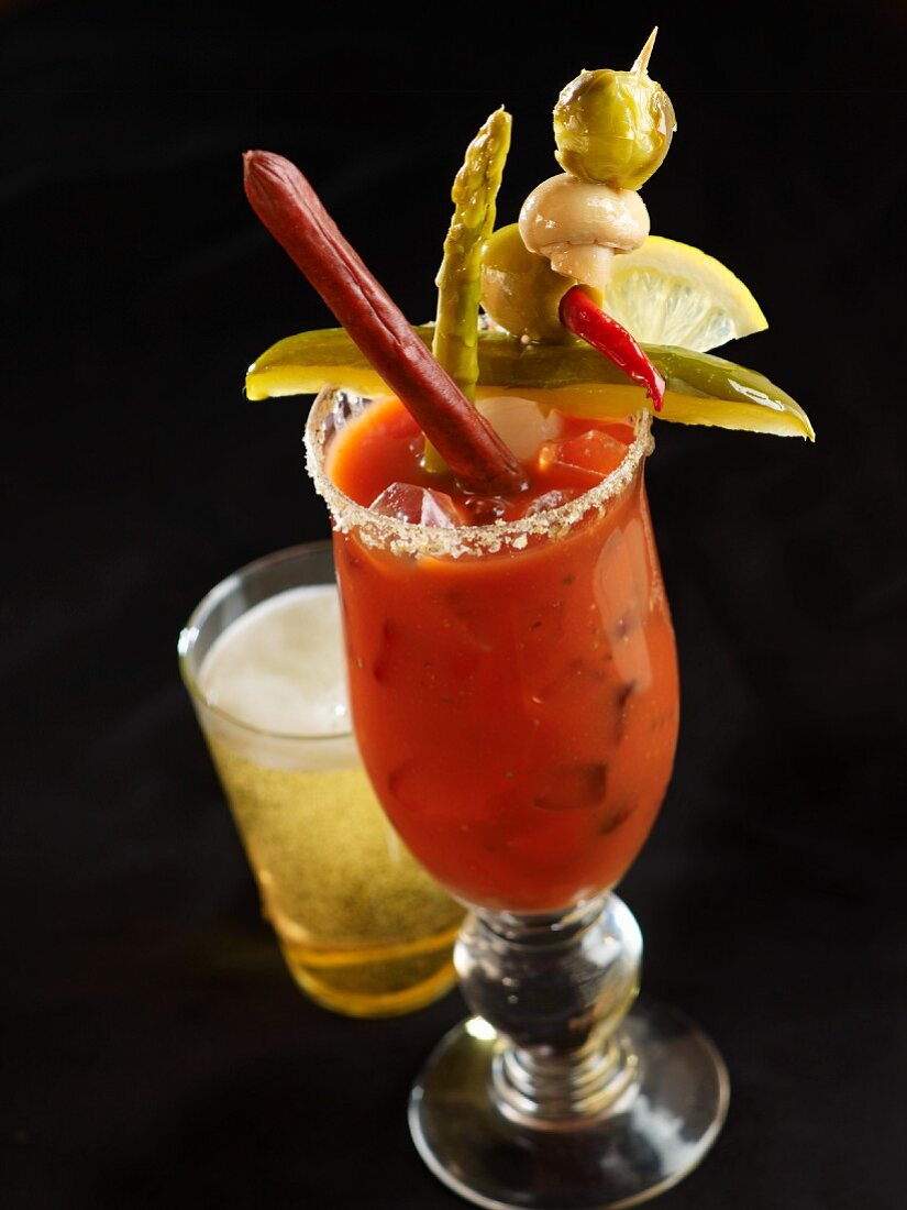 Bloody Mary with Assorted Garnishes