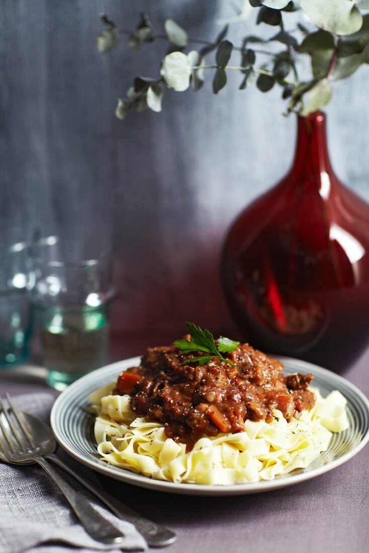 Tagliatelle with beef ragout