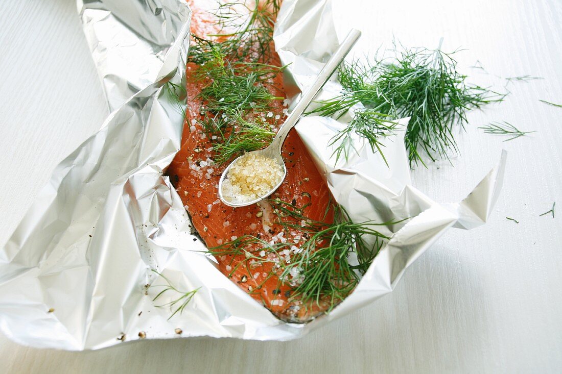 Marinated salmon trout