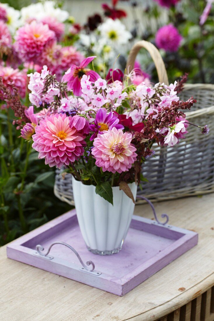 Summer bouquet in garden