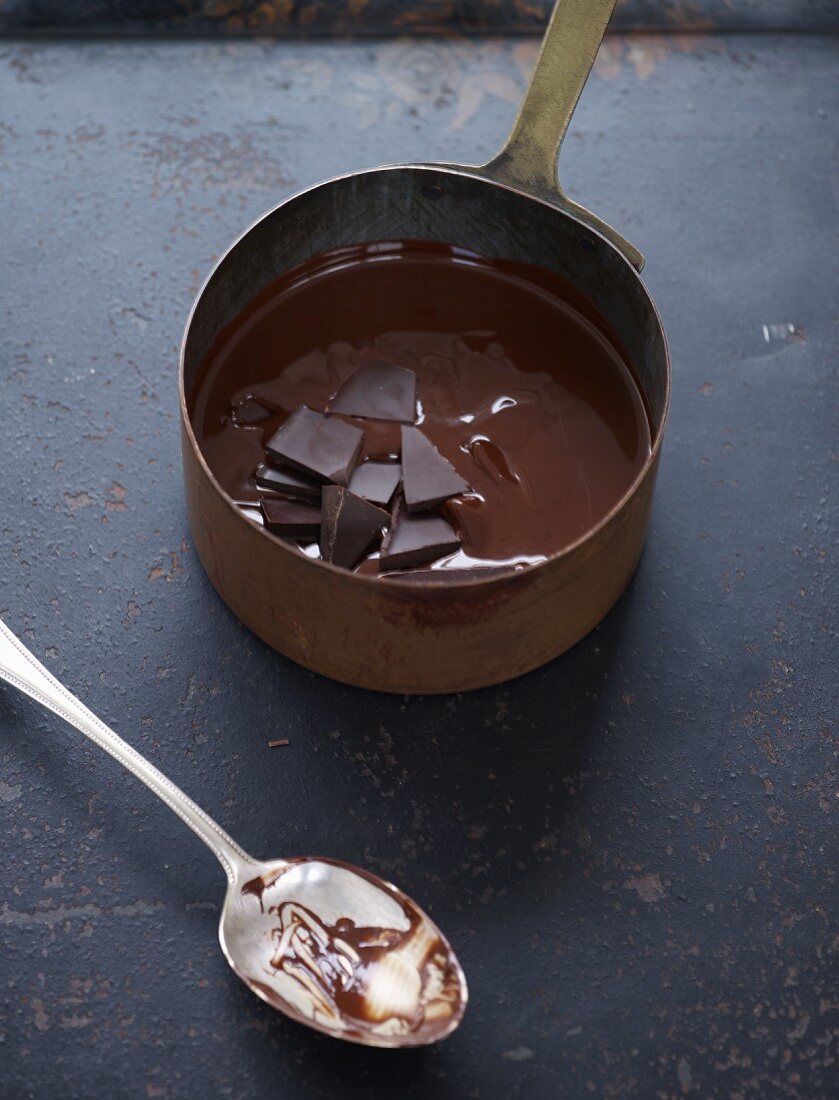 Melting chocolate in a saucepan