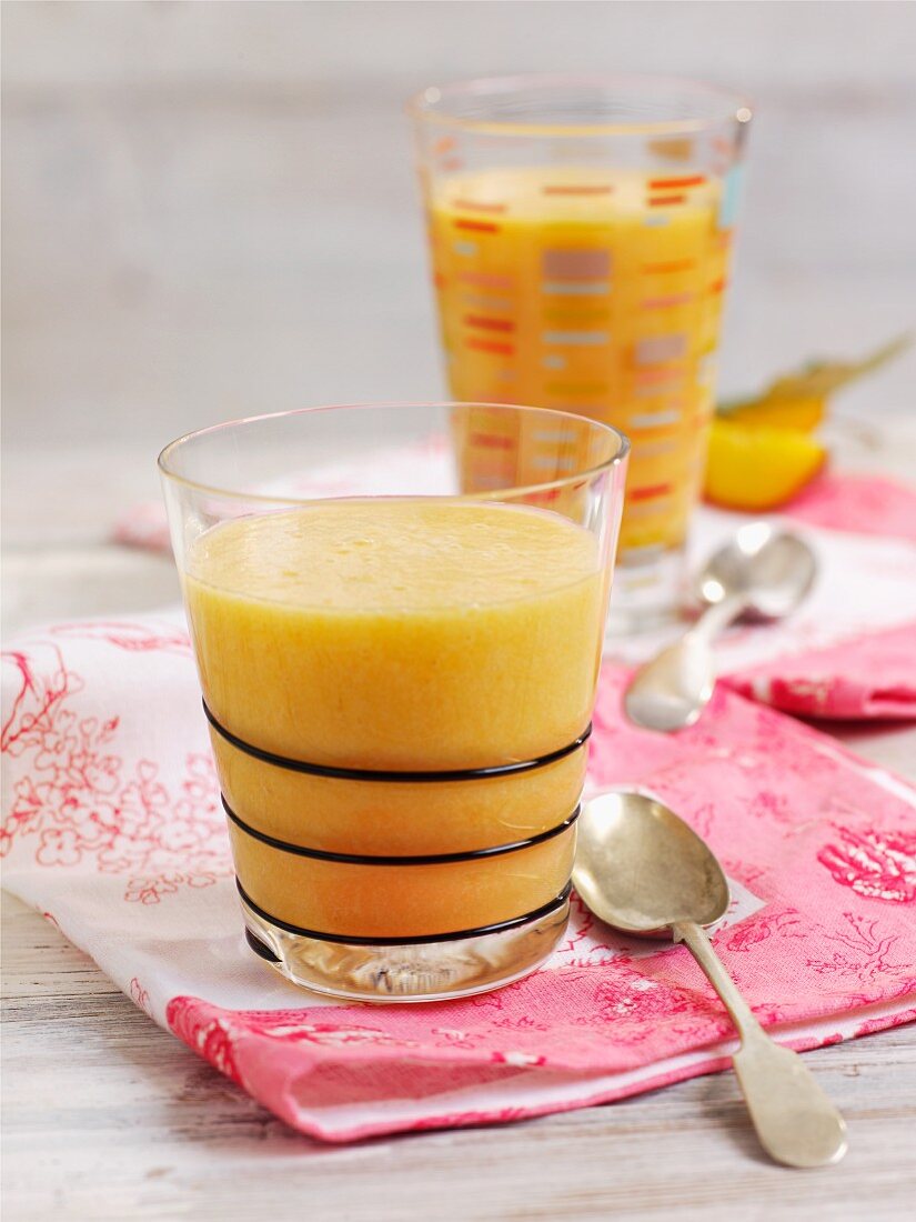 Orange, peach and pineapple drink
