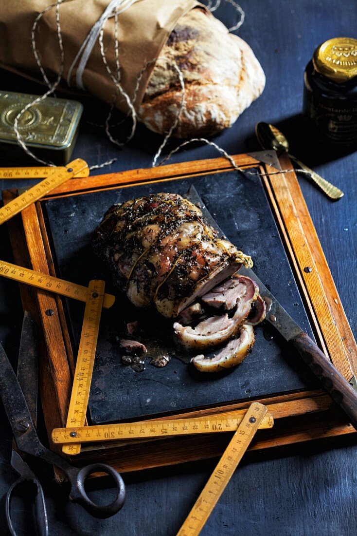 Shoulder of lamb filled with anchovies