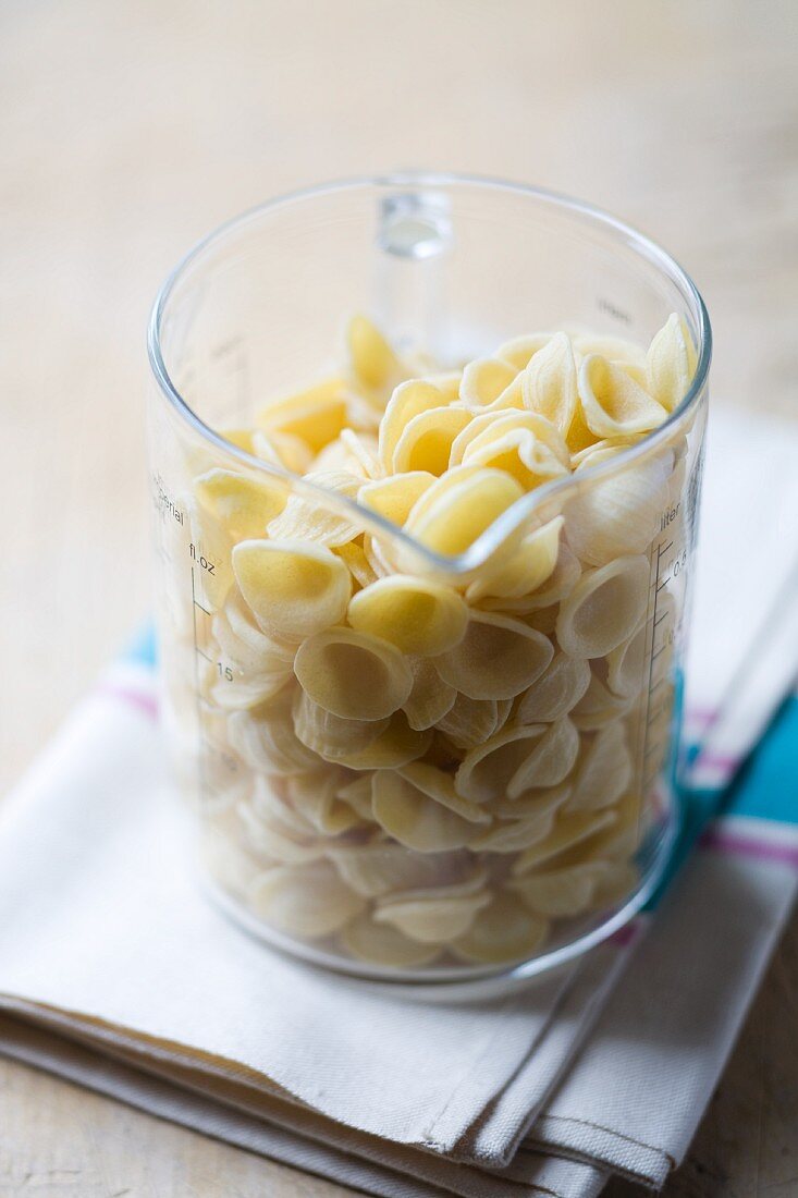 Orecchiette in a measuring jug