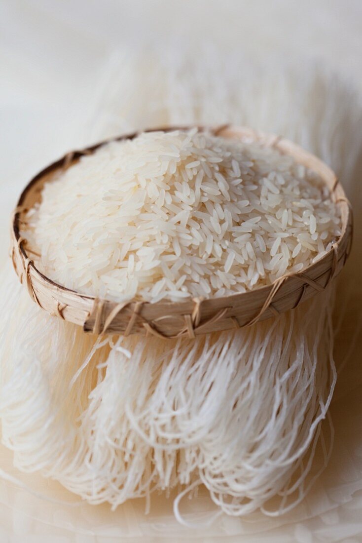 Basmati rice, rice noodles and rice paper