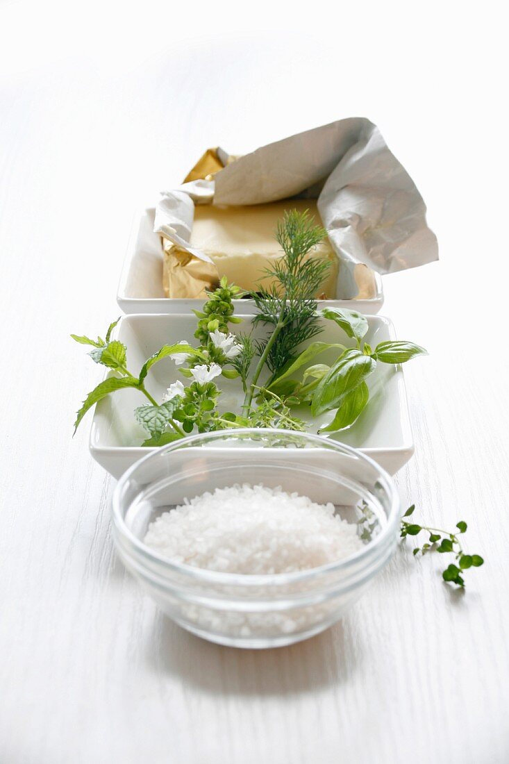 Salt, butter and fresh herbs