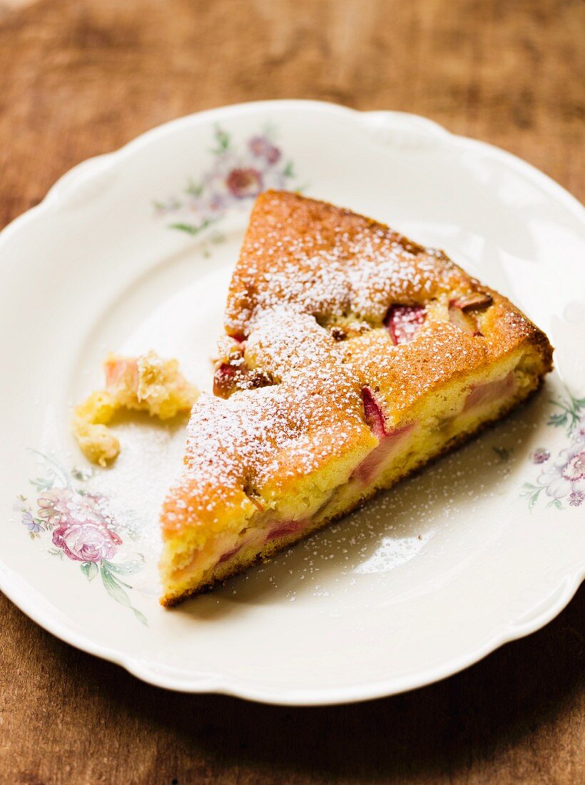 A piece of rhubarb tart