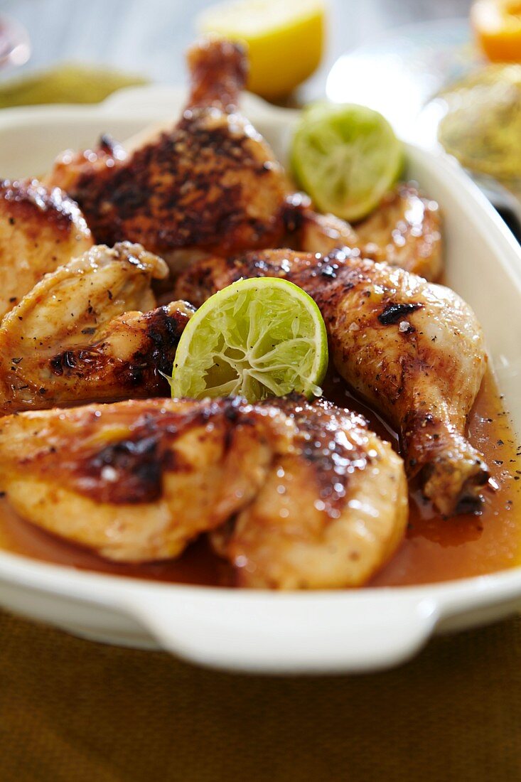 Chicken with sambal and limes