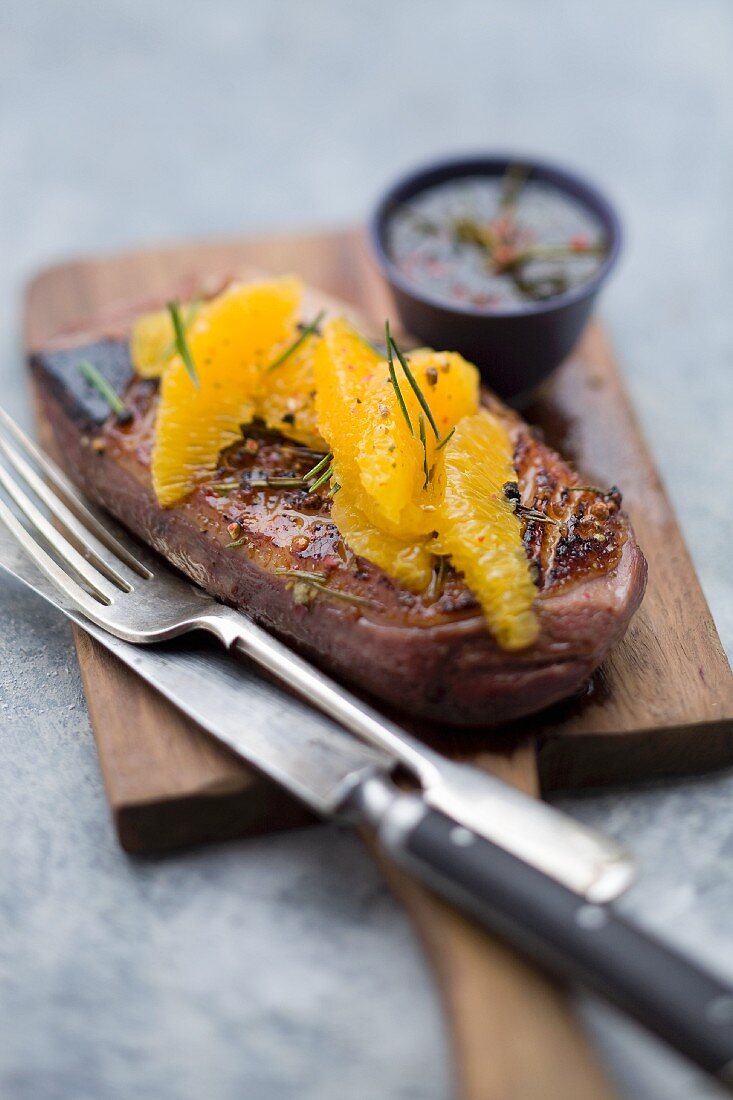 Duck breast fillet with oranges