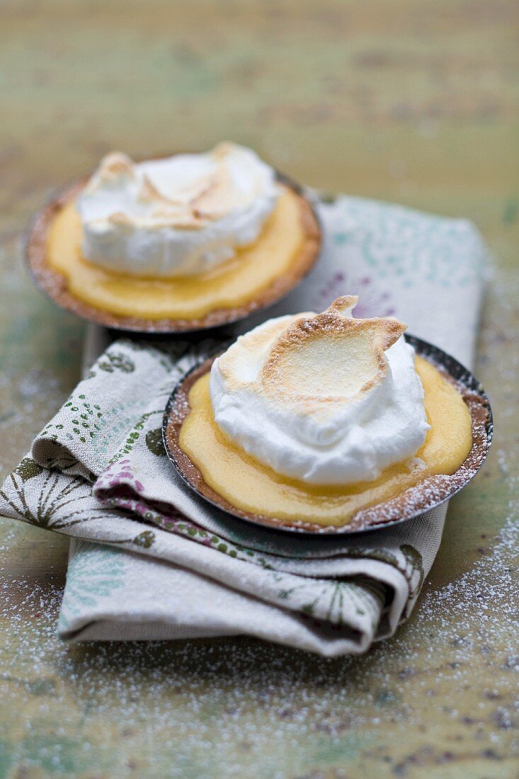 Grapefruit tartlets topped with meringue