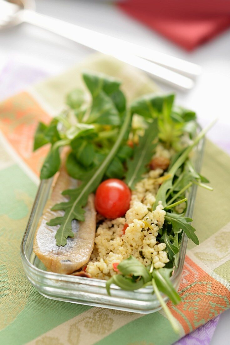 Herring with tabbouleh