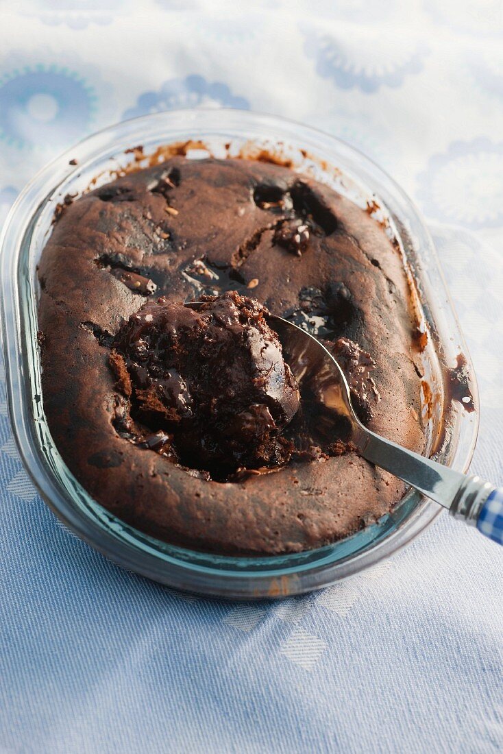 Baked chocolate pudding