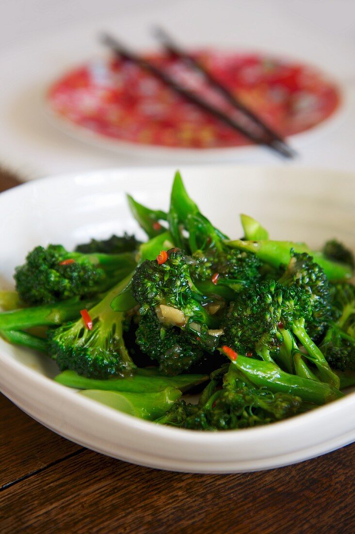 Broccoli with ginger and soy sauce