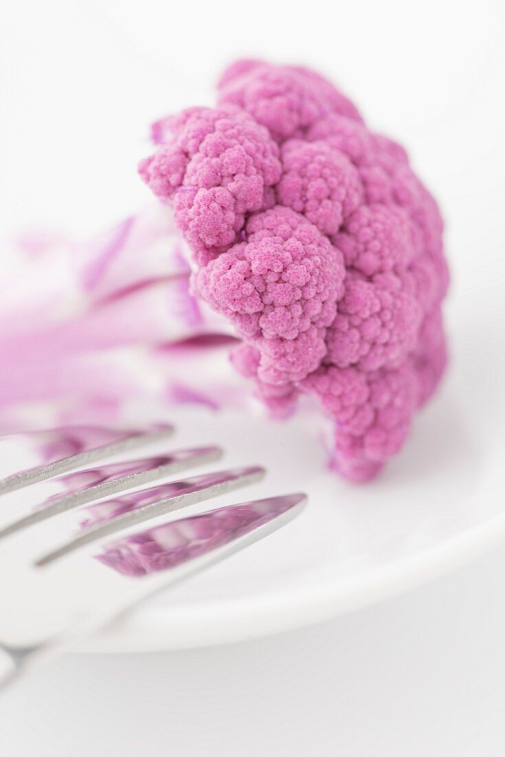 A pink cauliflower floret