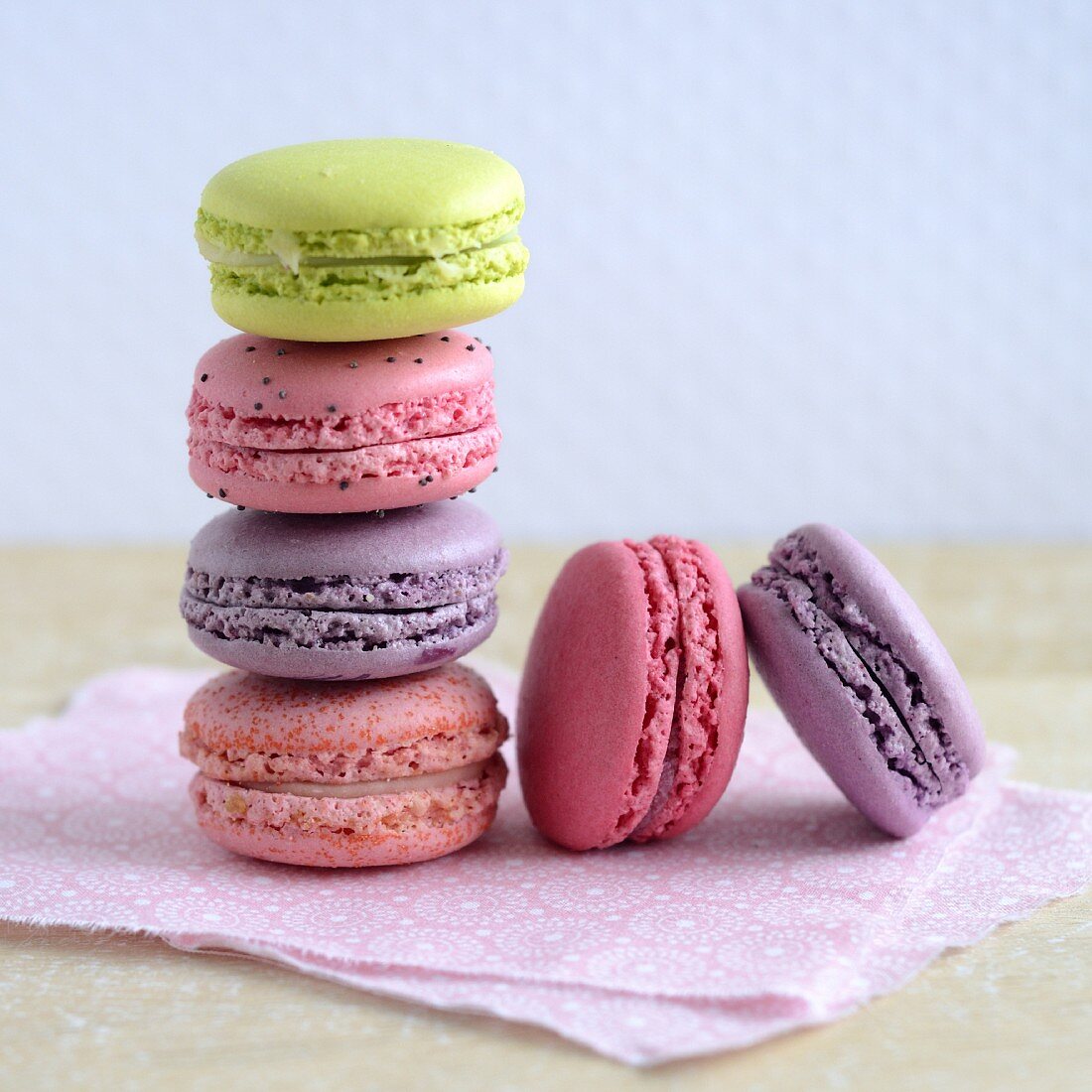 Colored Macaroons on a Platter