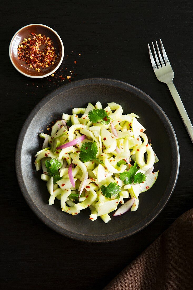 Asian cucumber salad with coriander and chilli