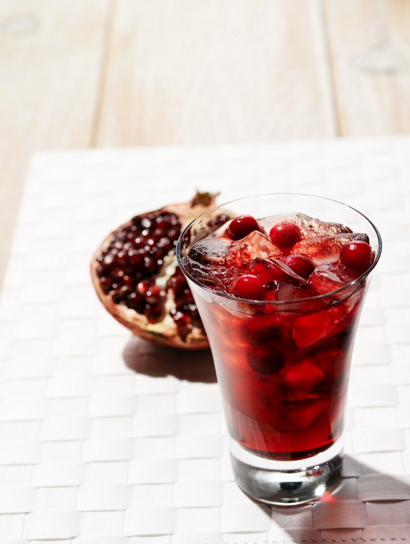 Pomegranate juice with cranberries
