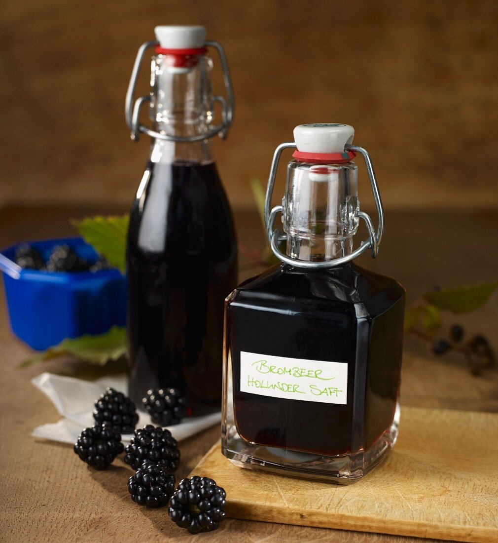 Blackberry and elderberry juice