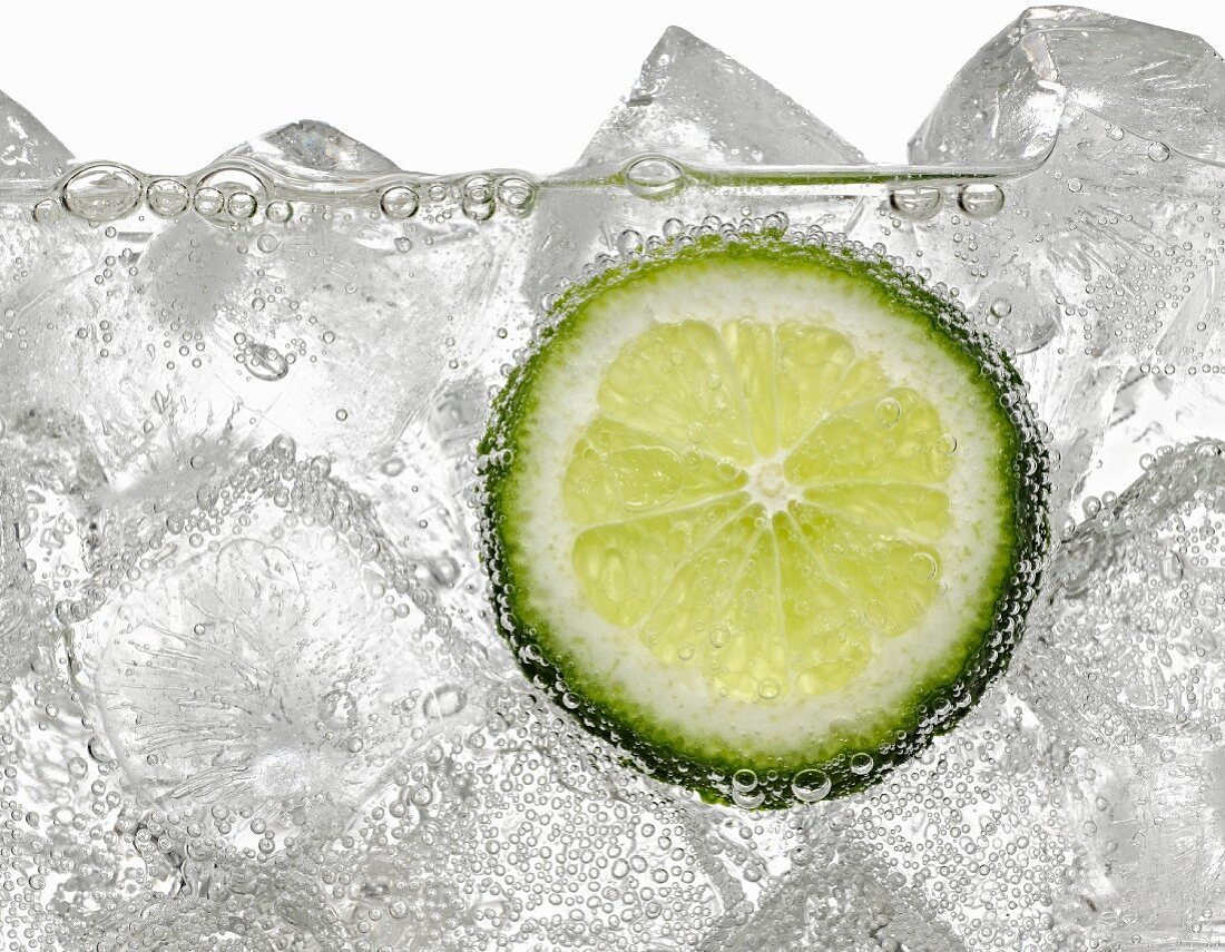 A Lime Slice in Soda Water