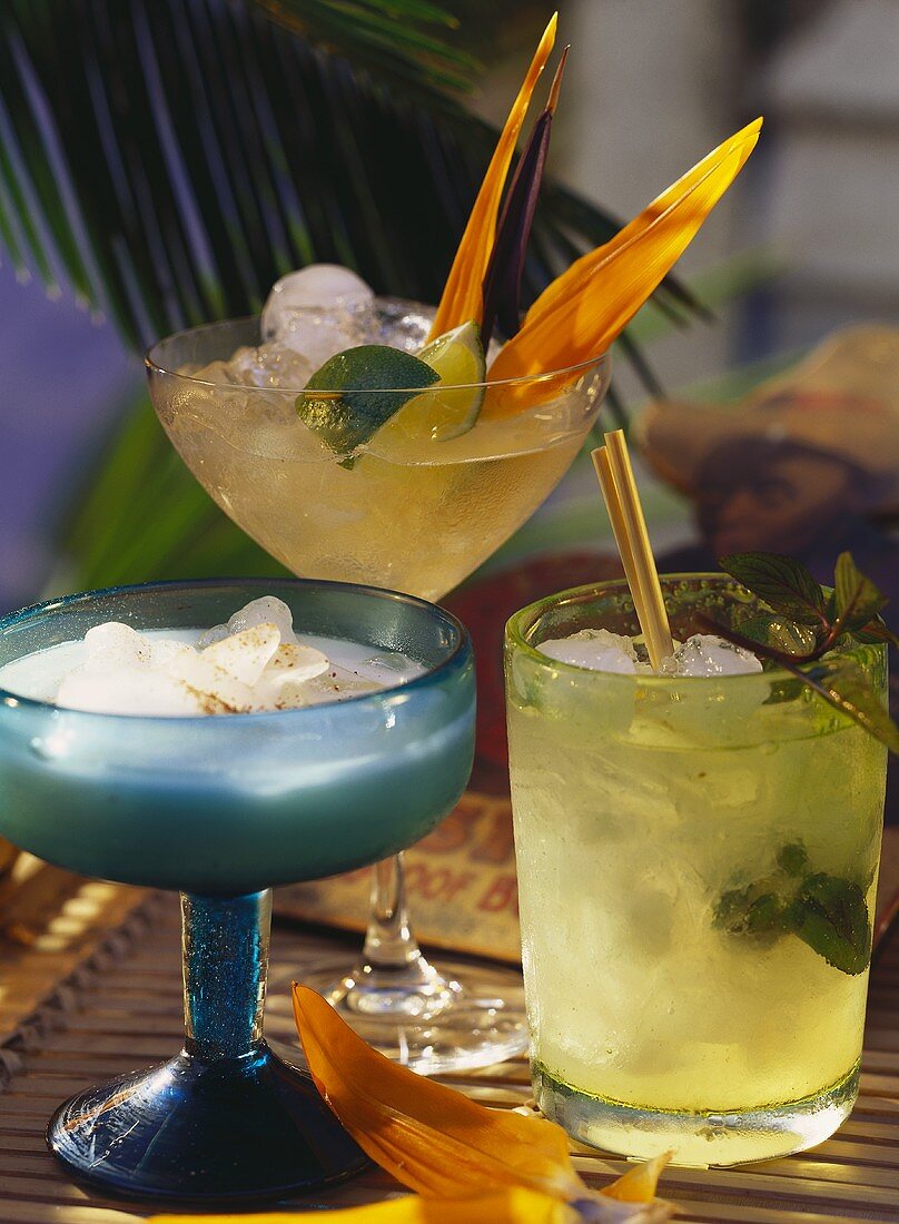 Three Assorted Caribbean Cocktails