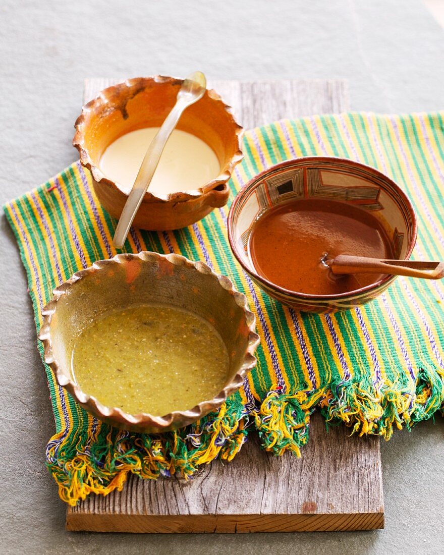 Three Mexican sauces