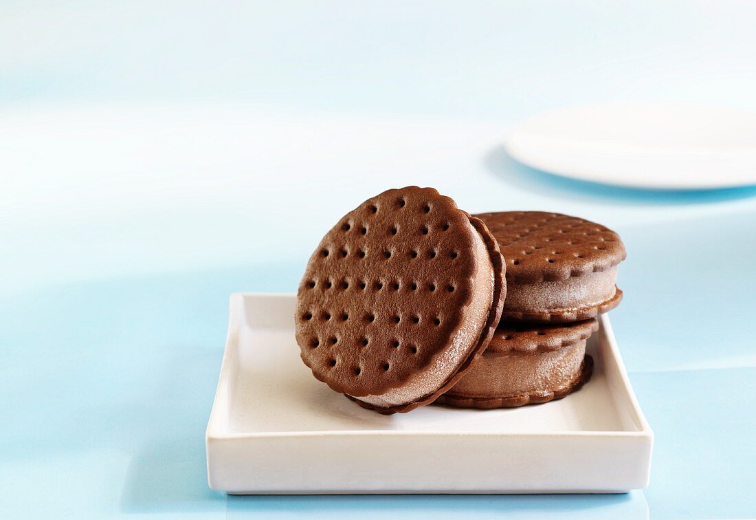 Chocolate ice cream sandwiches