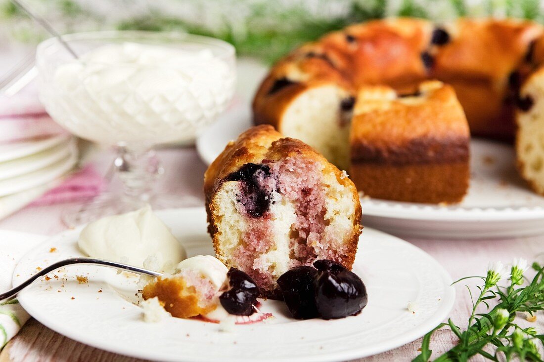 Joghurtkuchen mit Kirschen