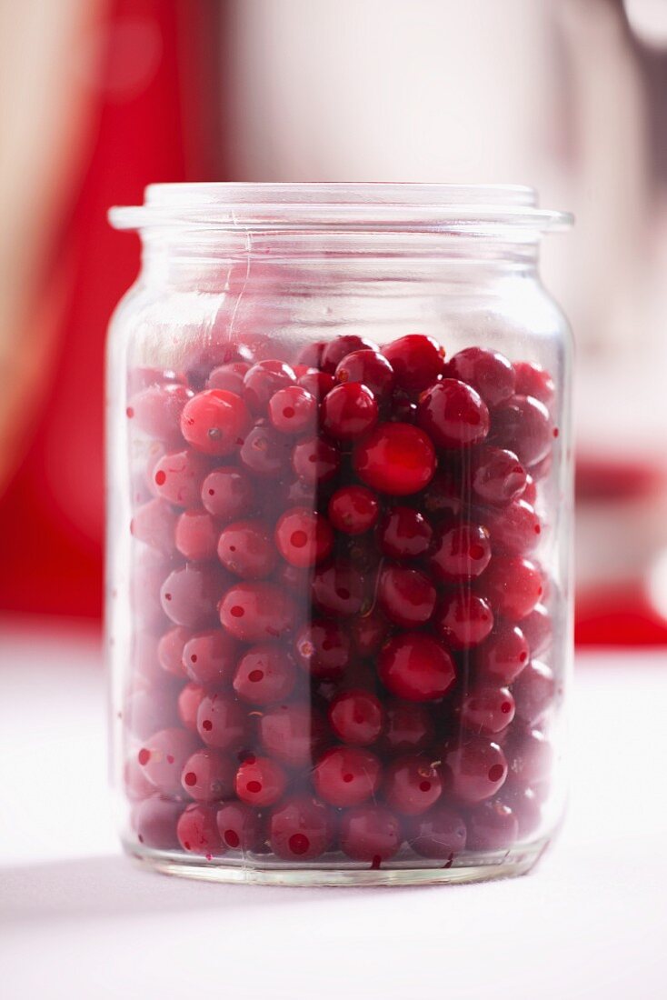 A jar of cranberries