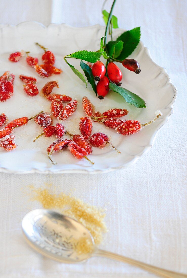 Candied rosehips