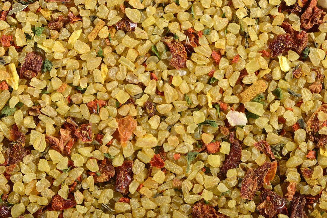 A ready-made mix of bulgur with dried vegetables and spices