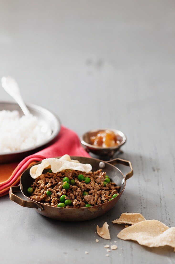 Keema Matar (Lammhackfleisch mit Erbsen, Indien)