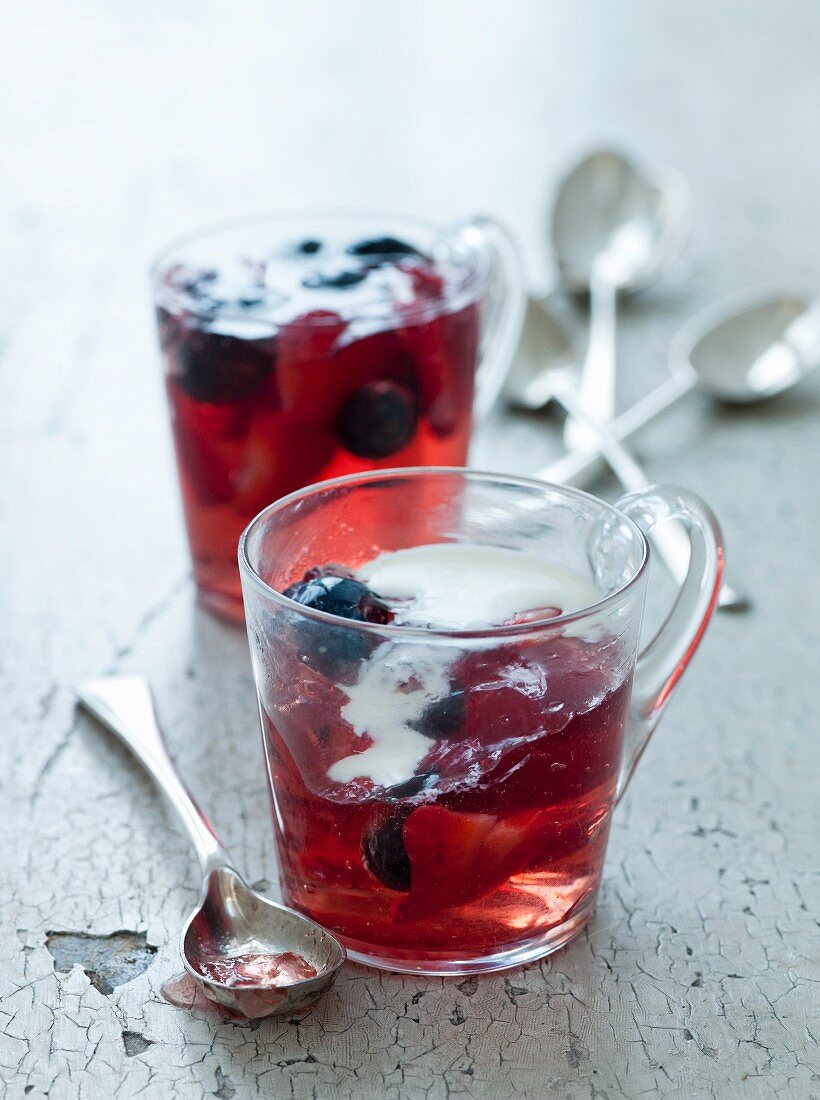 Strawberry and blueberry jelly