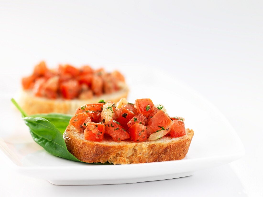 Bruschetta with tomato and basil