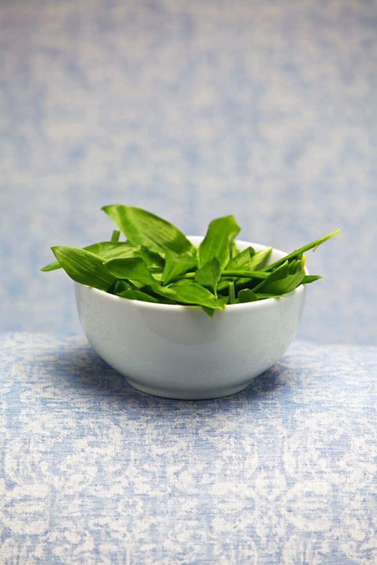 Wild garlic in a dish