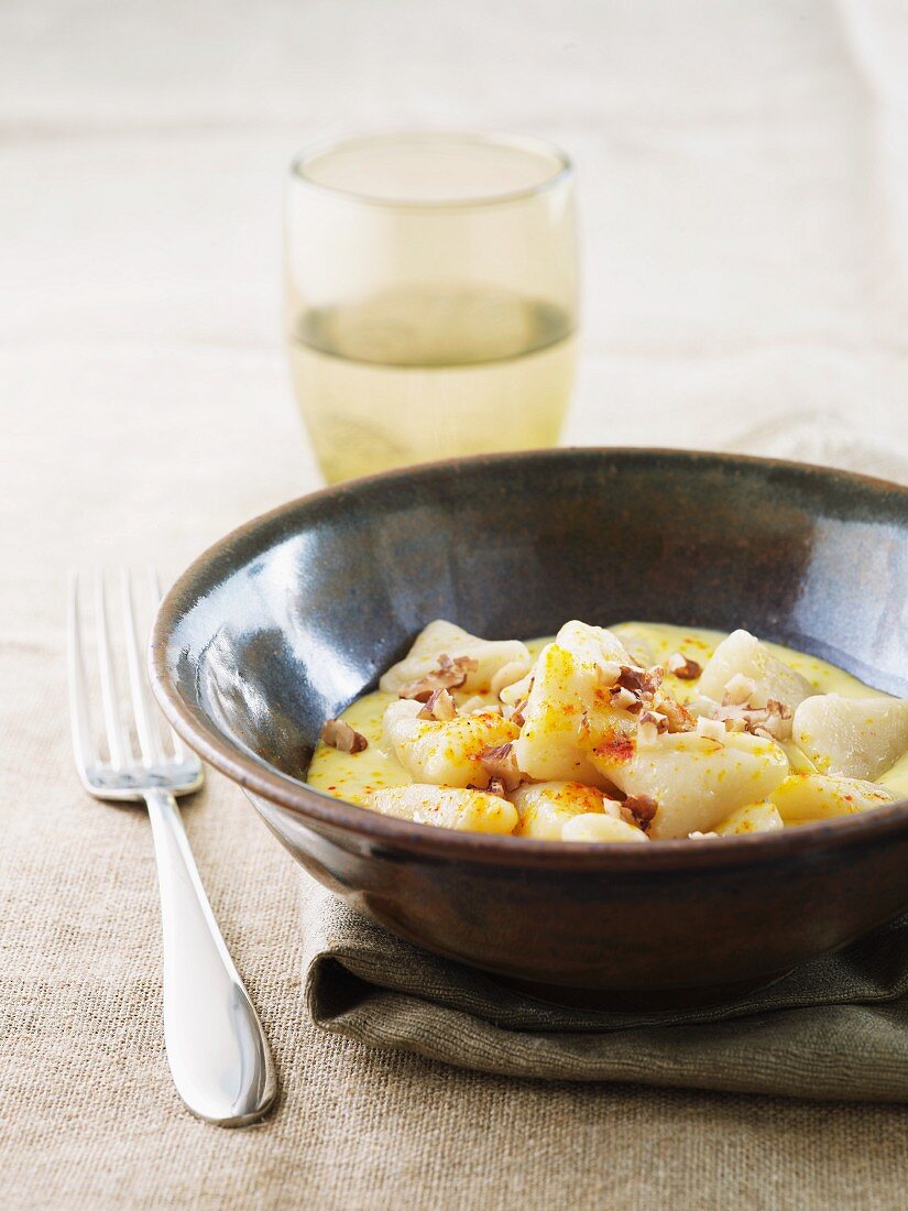 Gnocchi with Gorgonzola and saffron