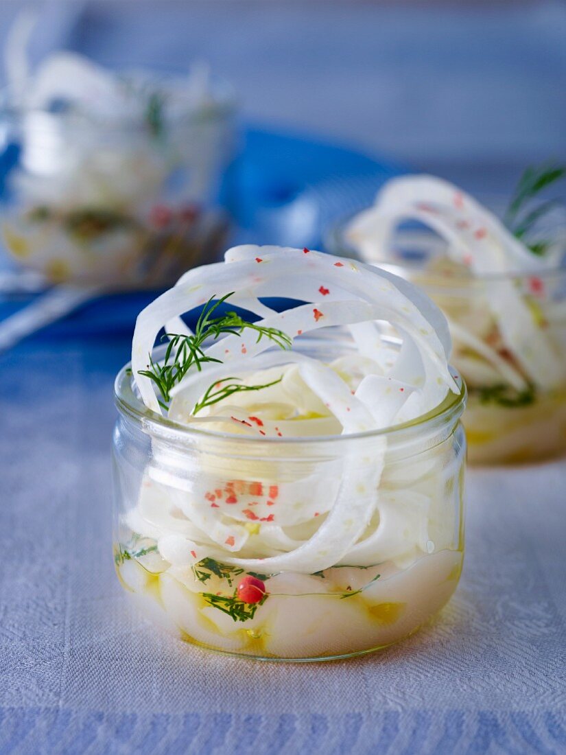 Fennel carpaccio with scallops