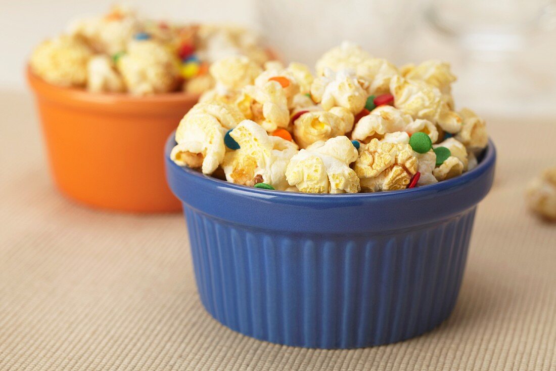 Popcorn and Candy in Ramekins